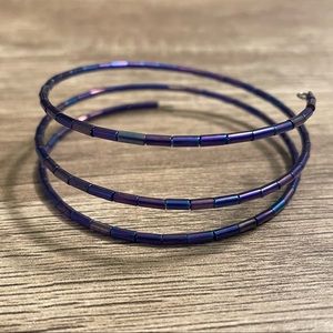 Wire beaded wrap around bracelet